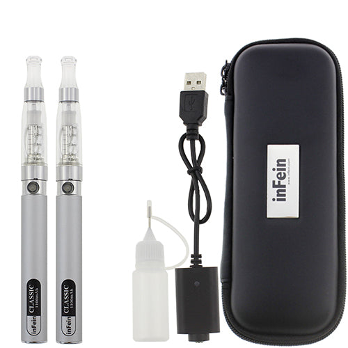 inFein CLASSIC Double Zip Kit Electronic Cigarette 650/1100mah E Starter Kit 5 Colors Electric Hookah Easy Vape for Quit Smoking