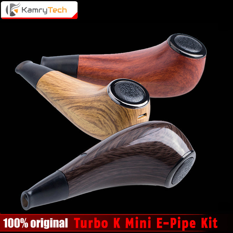 2017 New Original Kamry Turbo K Mini E-Pipe Turbo-K 30W 0.5ohm 1000mAh Wooden e pipe mod vapor Electronic Cigarette Hookah kit