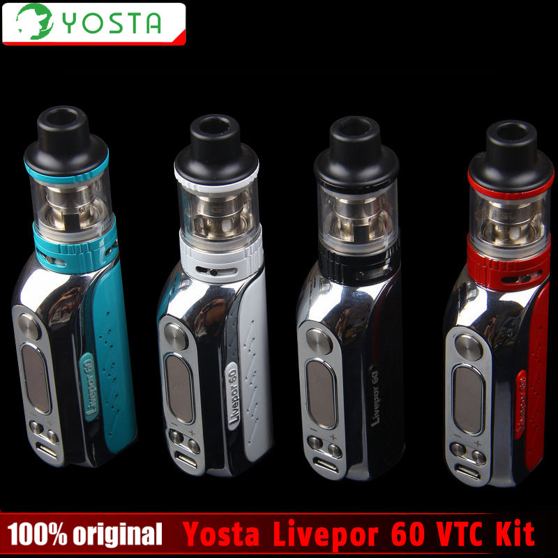 100% Original Yosta Livepor 60 VTC Kit 60W TC Box Mod Temp Control Built-in 1500mAh Battery Vapor Mod e Cigarettes Body Mods