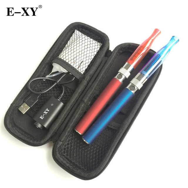 E-XY EGO H2 Double Kit With 2 GS H2 Atomizer 2.0ml 2 eGo Battery Electronic Cigarette Starter Kit E Cig 1100mah  Zipper Case