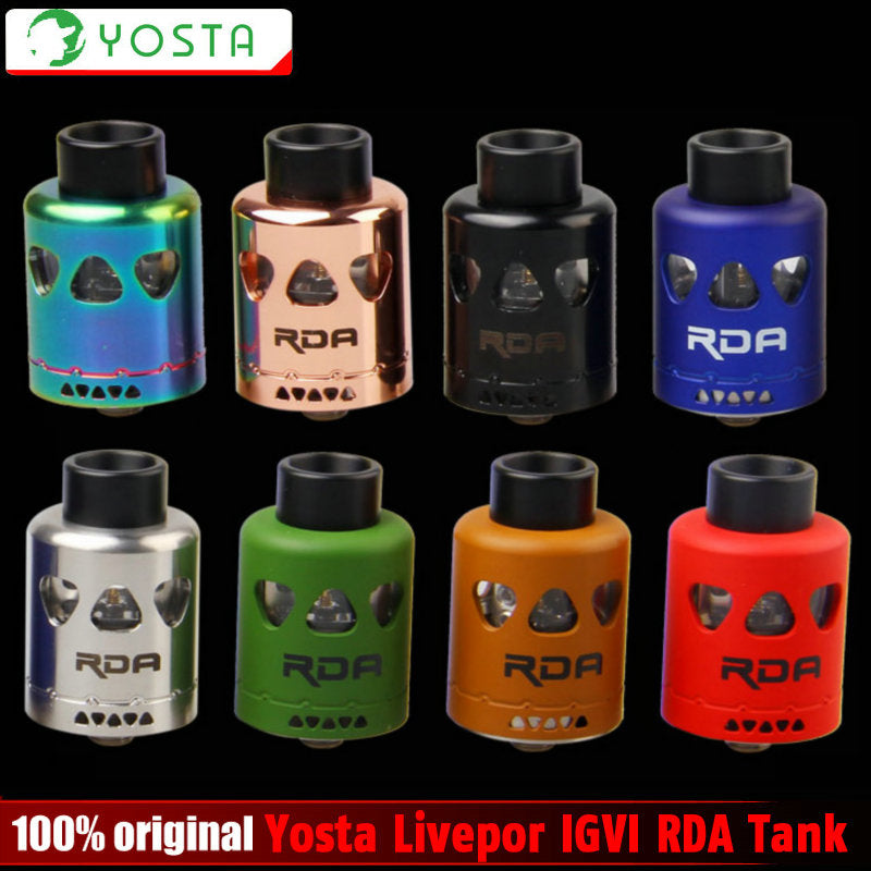 100% Original Yosta Livepor IGVI RDA Tank for Livepor 160W Box Mod IGVI Atomizer Tank Fit 510 E Cigarette 18650 Box Mod 8 Colors