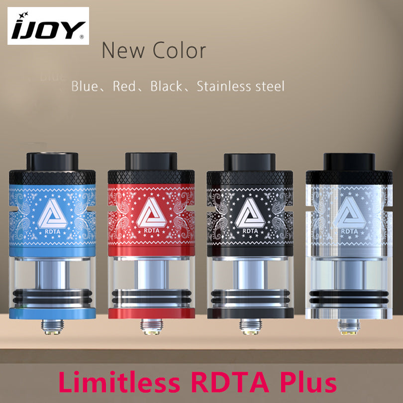 Original iJOY Limitless RDTA Plus Tank 6.3ml capacity Rebuildable Genesis Style Atomizer For E Cigarette 510 thread Box Vape