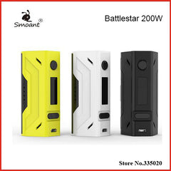 Original Smoant Battlestar 200W Box Mod Vape VV/ VW Support Nickel200/Titanium/Stainless Steel/ TCR OLED Screen E Cigarette